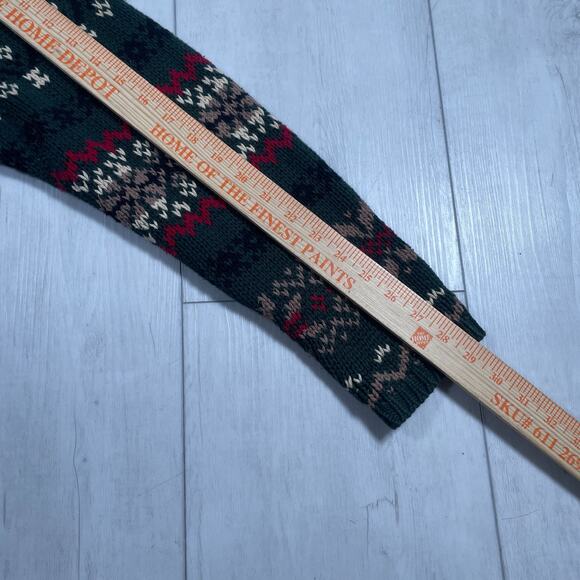 Vintage Eddie Bauer Sweater Women Large Red Nordic Fair Isle Roll Neck Holiday - Picture 15 of 15